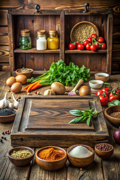 Bliska fotografia składników: warzywa i przyprawy