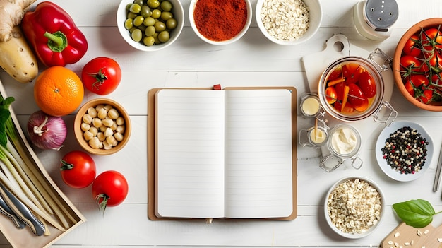 Książka kucharska i składniki